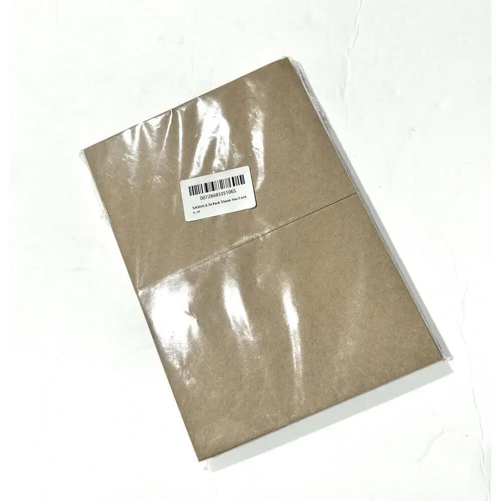 4X6 Assorted Best Wishes Thank You Cards with Stickers & Brown Envelopes 24 Pack